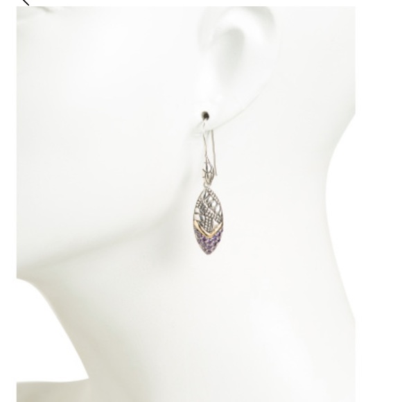 Devata sterling/18kt red crystal drop earrings - Picture 4 of 6